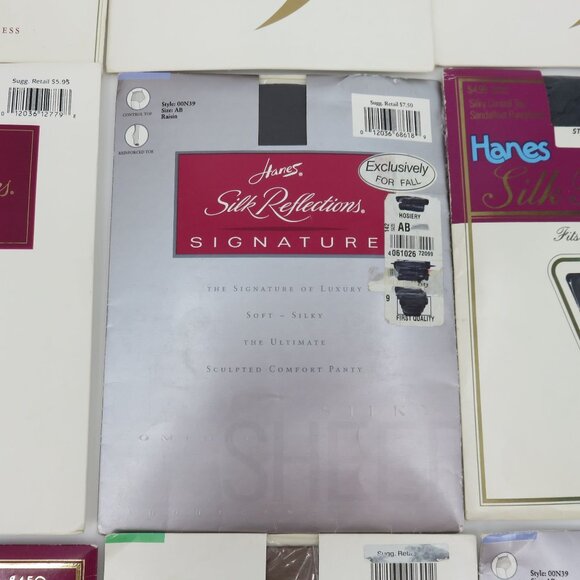 Vintage Hanes Lot of 9 Pantyhose Varied Sizes and Colors 1990s 2000s NEW Unused - Picture 10 of 16